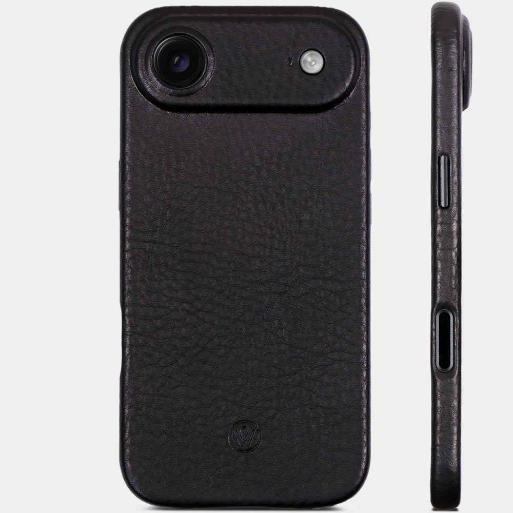 iPhone 17 Air Hülle Leder Dunkle Braun – Seitenansicht mit präzise integrierter Kamerataste