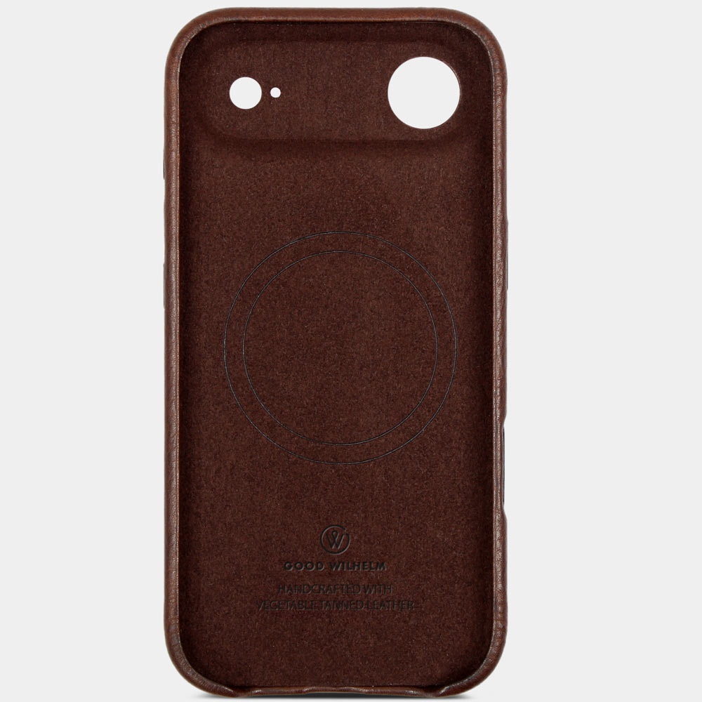 iPhone 17 Air Hülle Leder Chocolate Braun – edle Innenseite mit Mikrofaserfutter