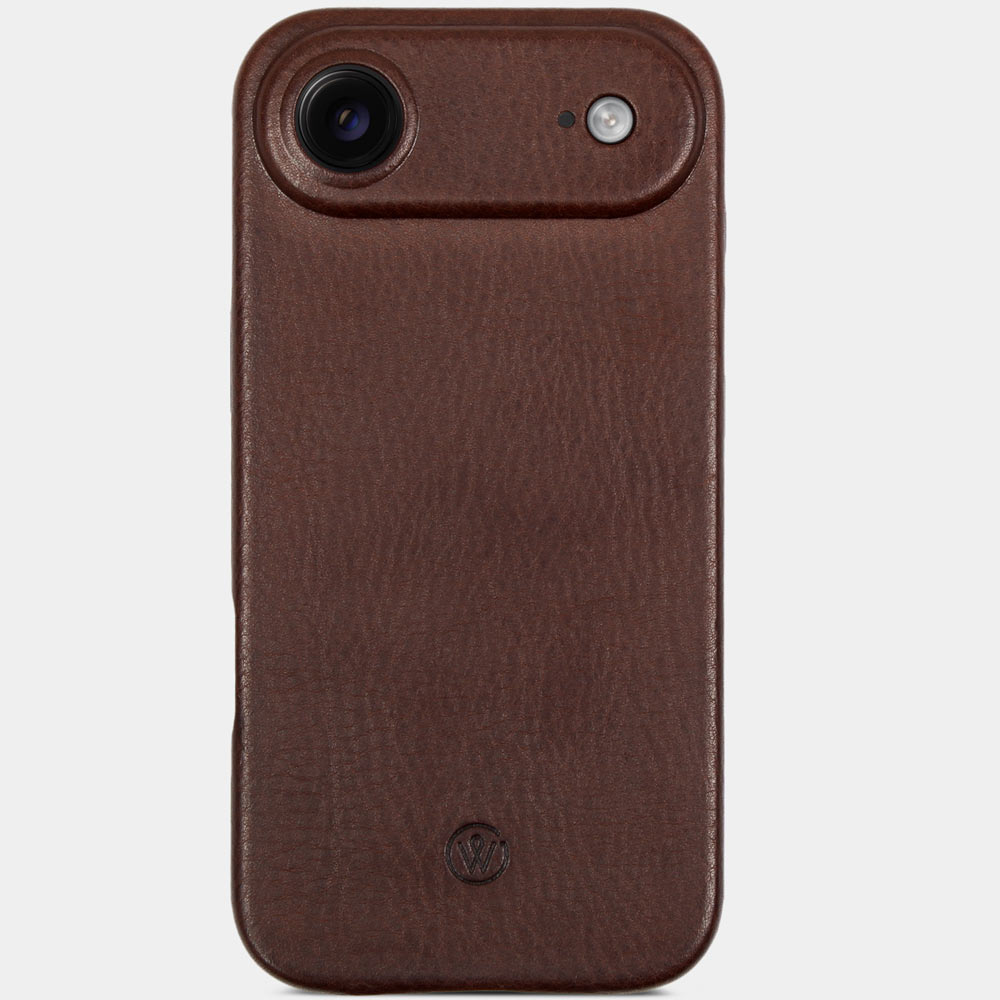 iPhone 17 Air Lederhülle Chocolate Braun – elegante Handyhülle mit Kameraschutz