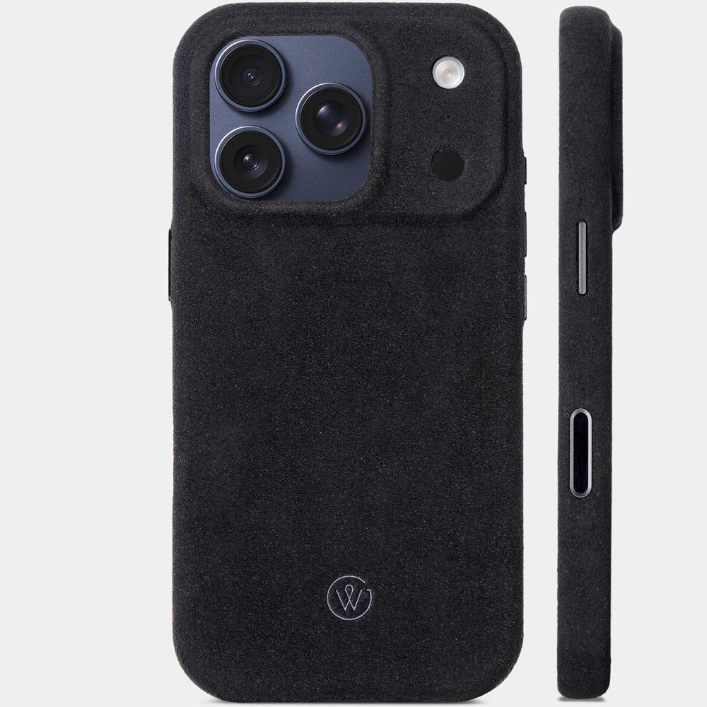 iPhone 17 Pro Alcantarahülle Midnight Black – Alcantara Case mit stabilem Kameraschutz, edle Good Wilhelm Hülle, auch passend als iPhone 17 Pro Max Alcantarahülle