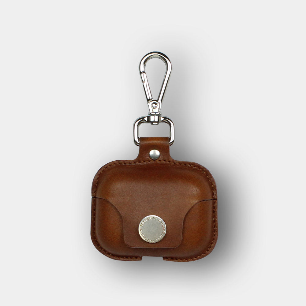 Airpods Pro Hülle aus Leder mit Karabiner in Cognac von goodwilhelm