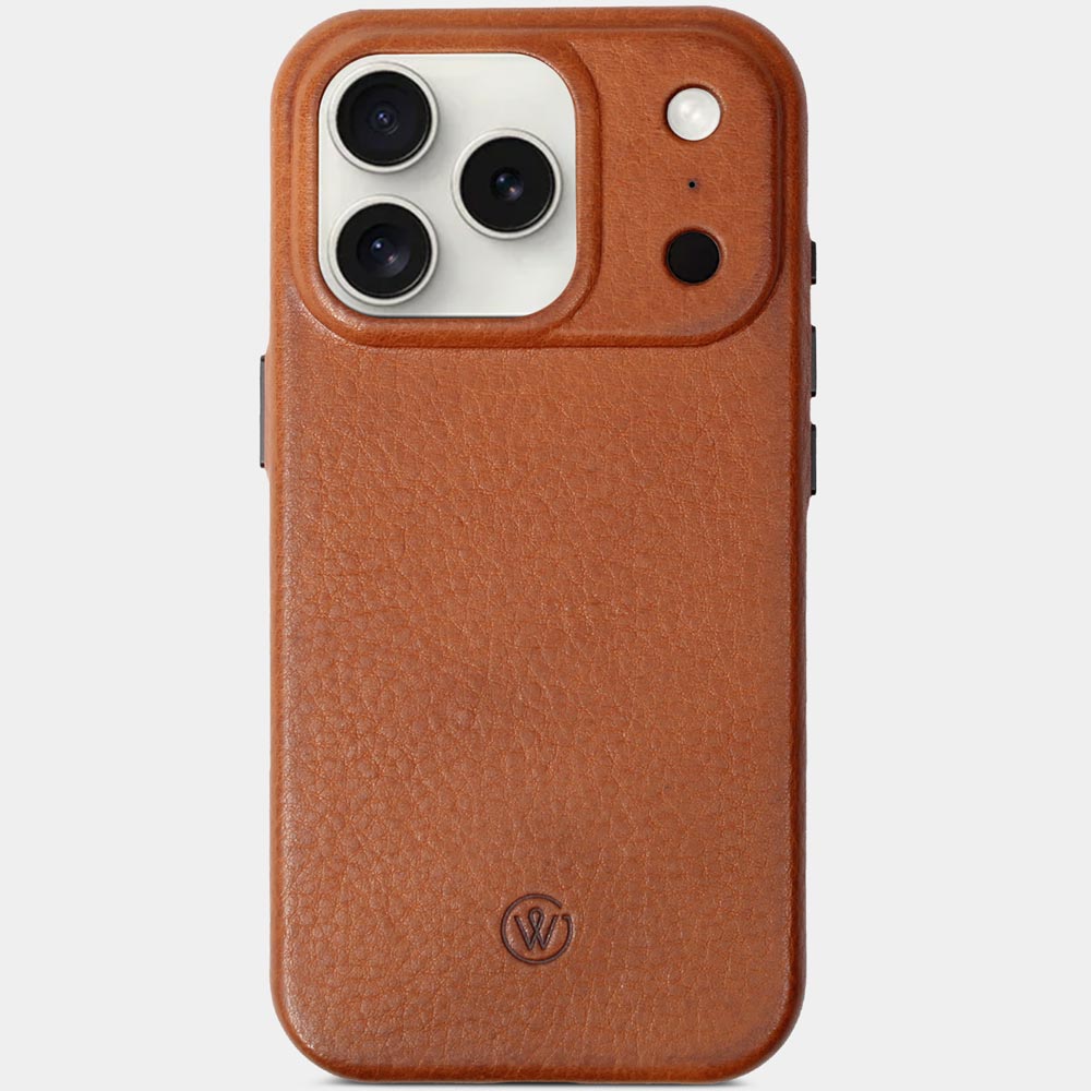 iPhone 17 Air Hülle Leder Cognac Braun mit verstärktem Kameraschutz – GOOD WILHELM