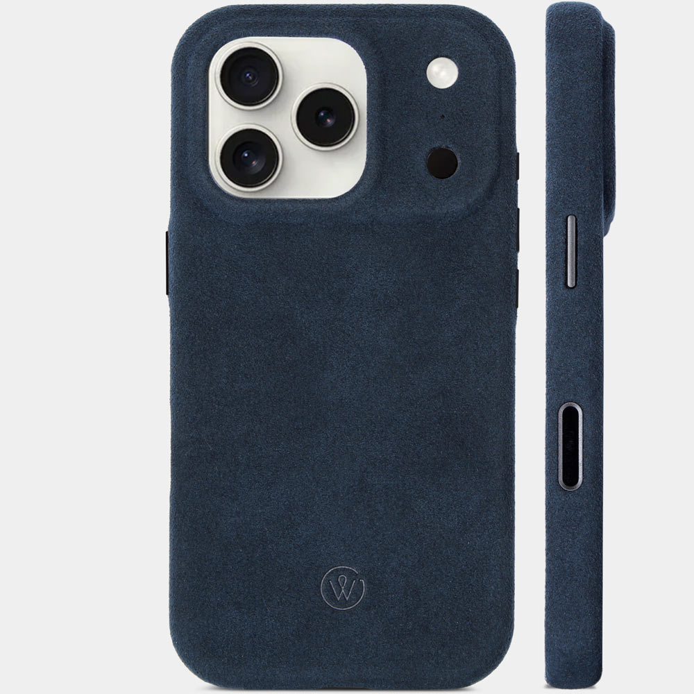 iPhone 17 Pro Alcantarahülle Nordic Blue – Alcantara Schutzhülle mit sicherem Kameraschutz, Good Wilhelm Design, auch für iPhone 17 Pro Max
