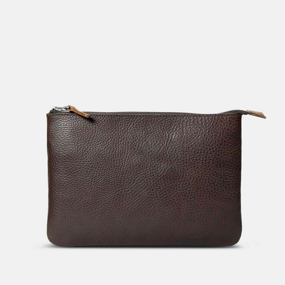 Kabeltasche in Dunkelbraun mit Reißverschluss