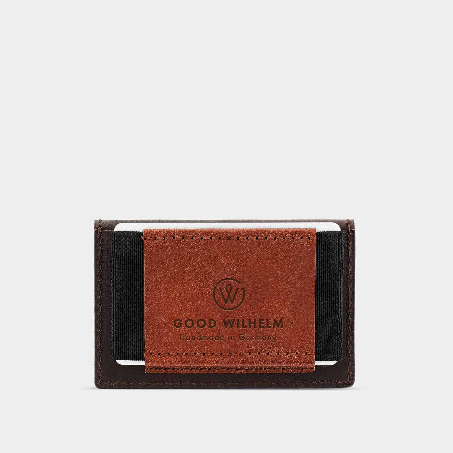 Kartenfach des mini Portemonnaies OTTO von Goodwilhelm in der Farbe chocolate